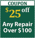 $25 off any garage door repair over $100